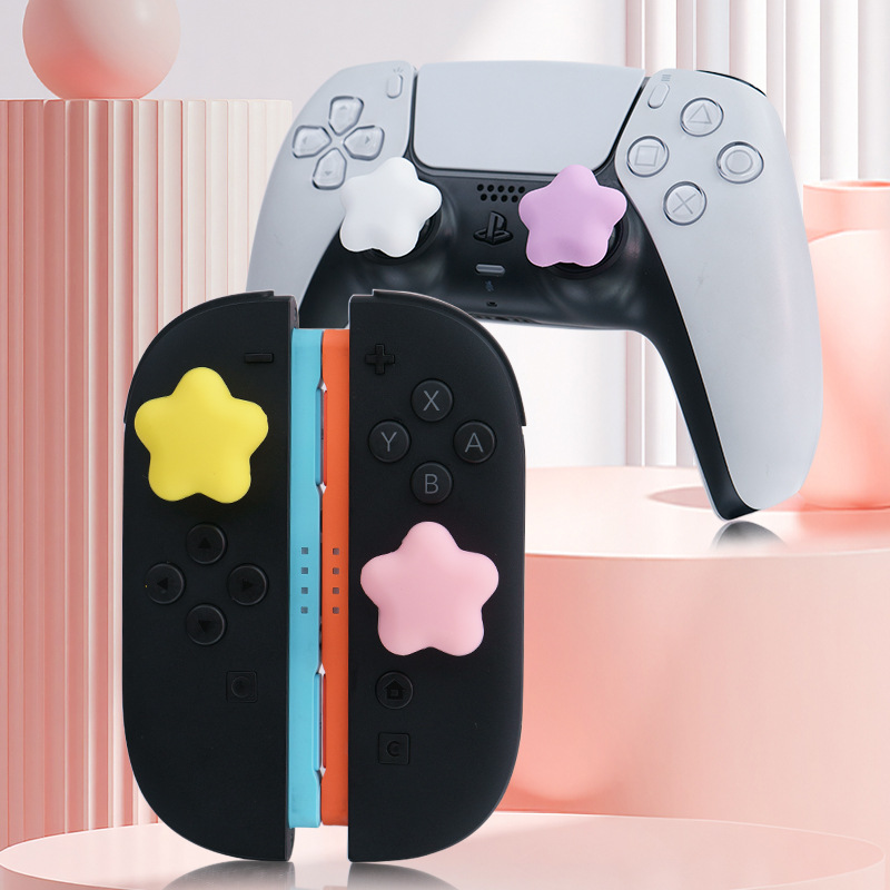 Gaming Accessories Girly - Star-Shaped Silicone Thumb Grips Compatible with
