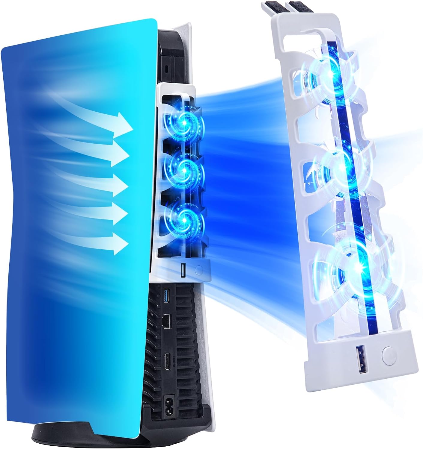 Gaming Accessories Lights - For PS5 Slient Cooling Fan with