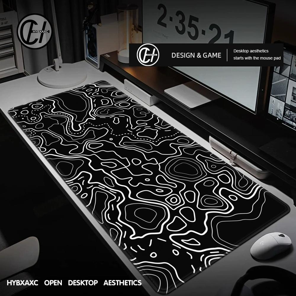 1200x600 Black White Topograph - Gaming Accessories White 评论和价格