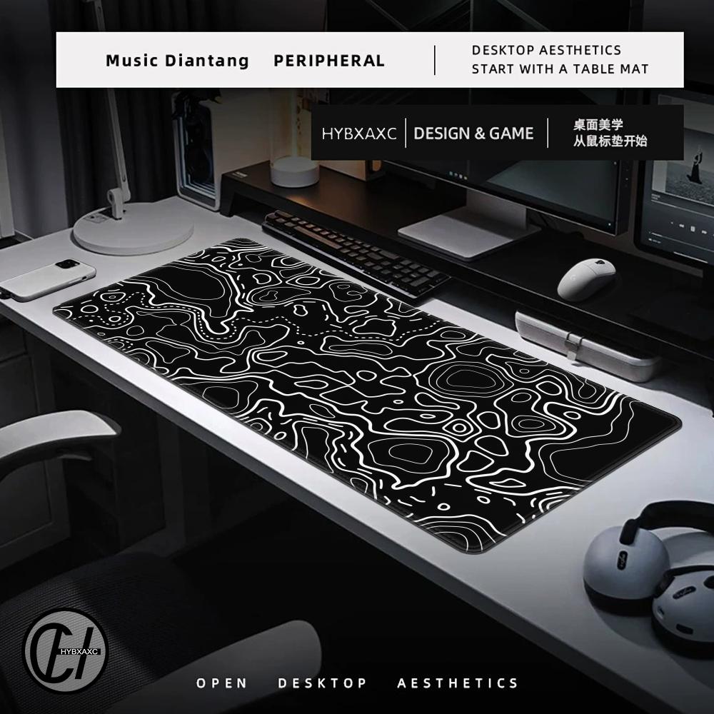 1200x600 Black White Topograph - Gaming Accessories White 评论和价格