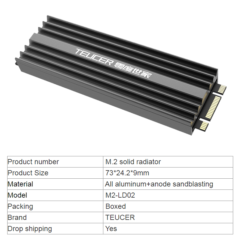 TEUCER M2 SSD Heatsink NVME 22 - M2 Heatsink Cooler 评论和价格