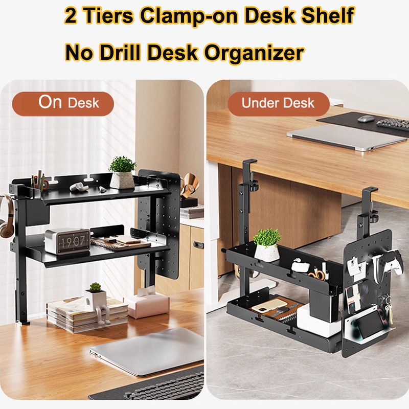 Clamp-on 14 inch Above Below D - Gaming Accessories Rack 评论和价格
