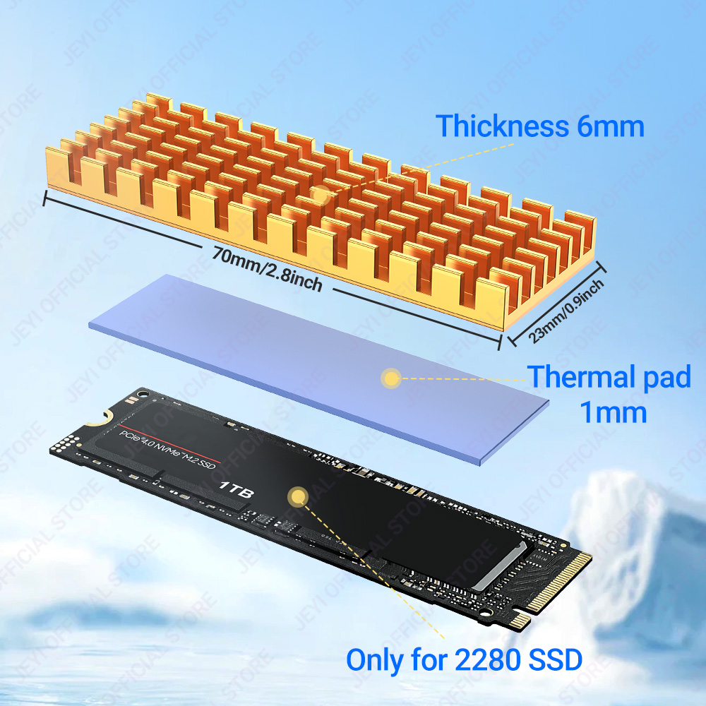 JEYI M.2 SSD Heatsink Aluminum - M2 Heatsink Cooler 评论和价格
