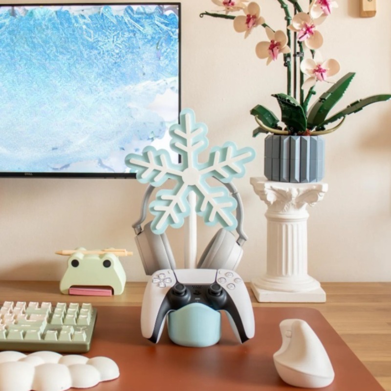 Snowflake Headphone Stand 3D P - Gaming Accessories Rack 评论和价格