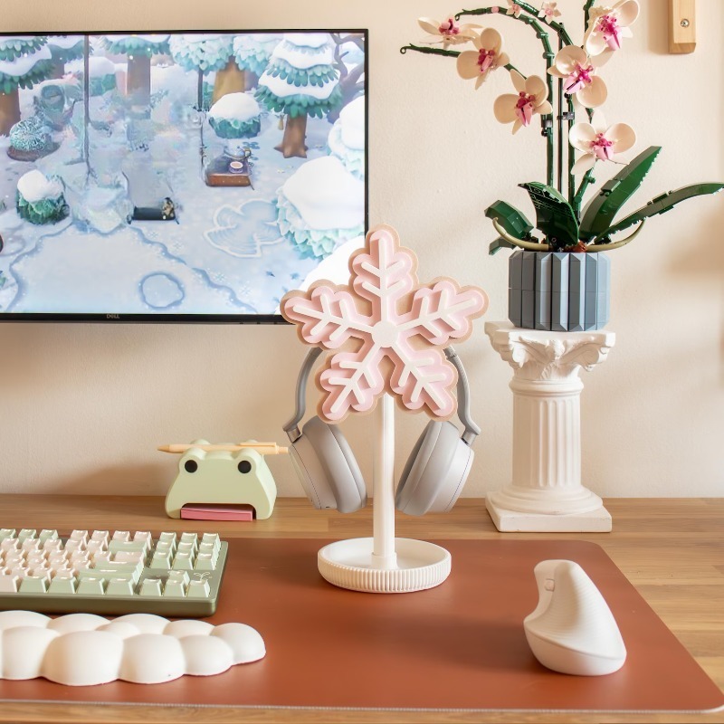 Snowflake Headphone Stand 3D P - Gaming Accessories Rack 评论和价格