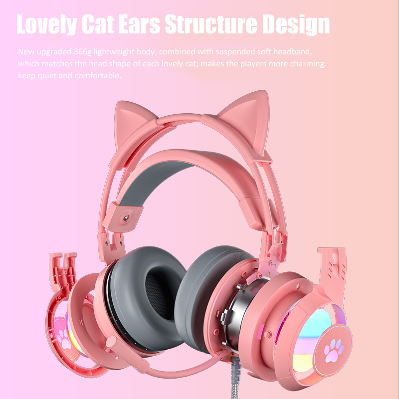 Cute Cat Ear Gaming Headphones - Gaming Accessories Girly 评论和价格